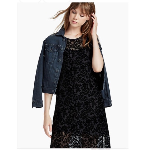 Lucky Brand Dresses & Skirts - Velvet Mesh Floral Burnout Shift Dress with Liner